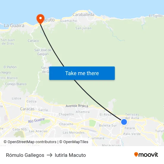 Rómulo Gallegos to Iutirla Macuto map
