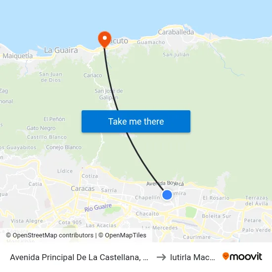 Avenida Principal De La Castellana, 1060 to Iutirla Macuto map