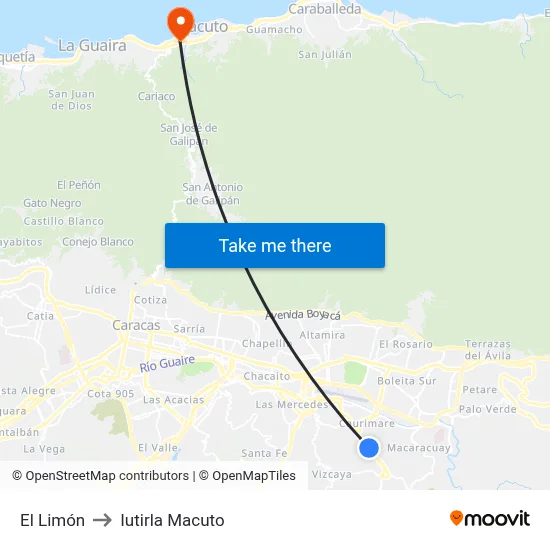 El Limón to Iutirla Macuto map