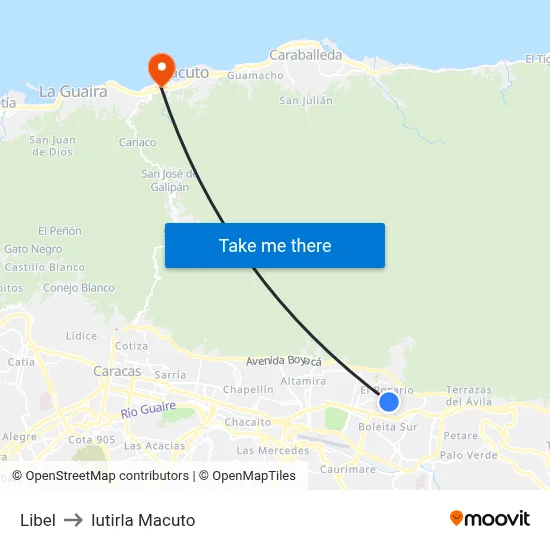 Libel to Iutirla Macuto map