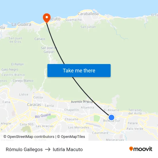 Rómulo Gallegos to Iutirla Macuto map
