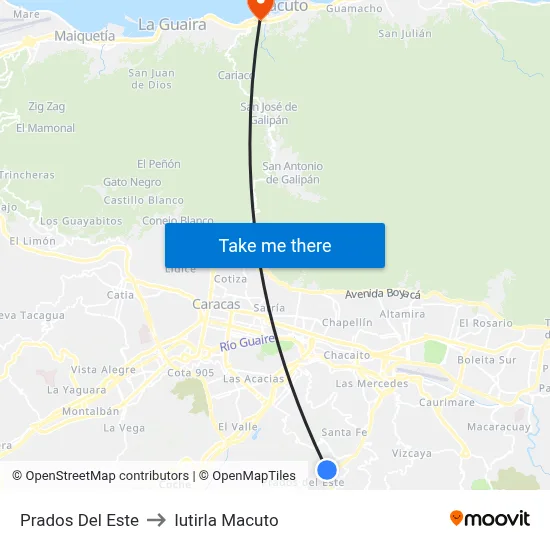 Prados Del Este to Iutirla Macuto map