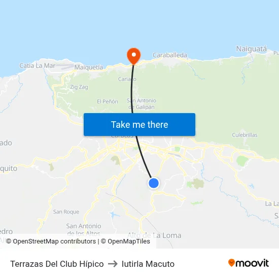 Terrazas Del Club Hípico to Iutirla Macuto map