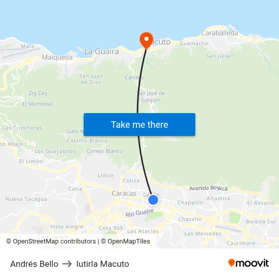 Andrés Bello to Iutirla Macuto map