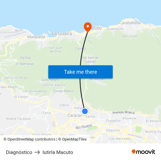 Diagnóstico to Iutirla Macuto map