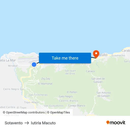 Sotavento to Iutirla Macuto map