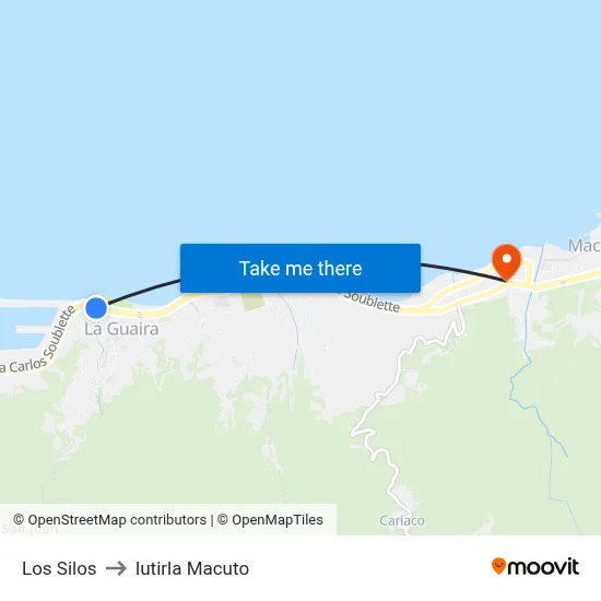 Los Silos to Iutirla Macuto map
