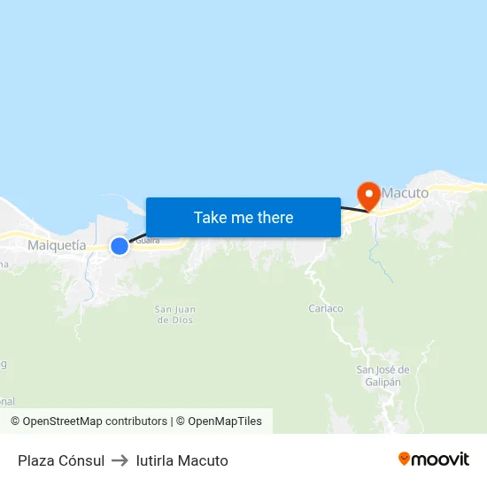 Plaza Cónsul to Iutirla Macuto map