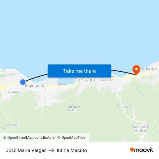José María Vargas to Iutirla Macuto map