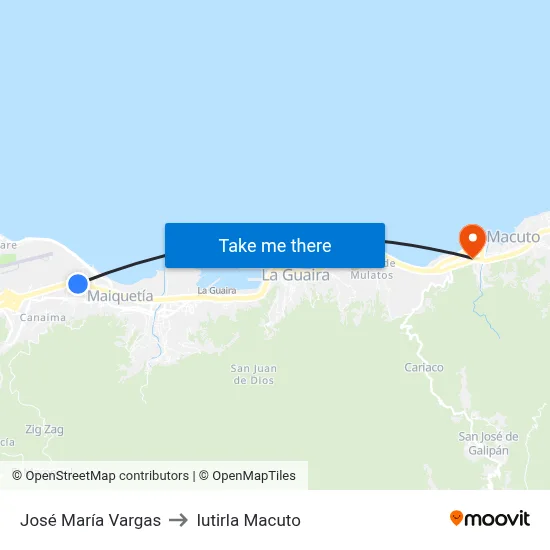 José María Vargas to Iutirla Macuto map