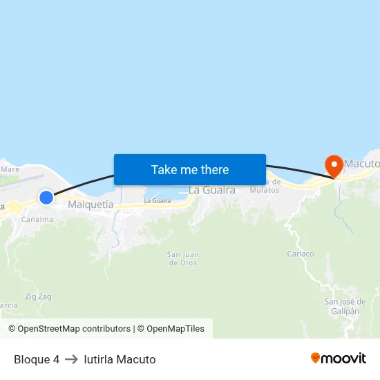 Bloque 4 to Iutirla Macuto map