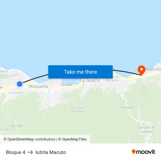 Bloque 4 to Iutirla Macuto map