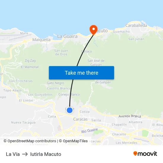 La Vía to Iutirla Macuto map