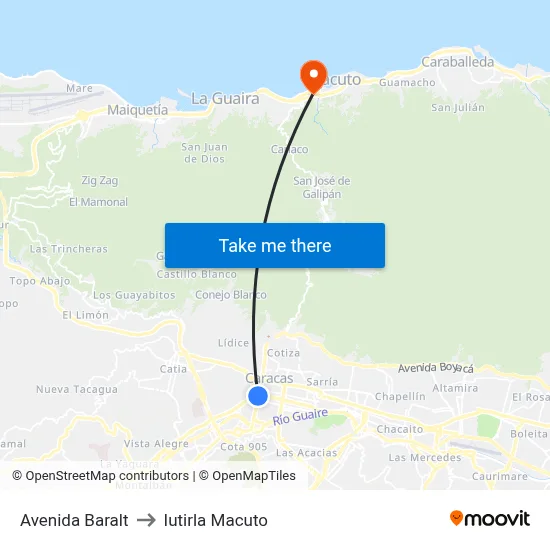 Avenida Baralt to Iutirla Macuto map