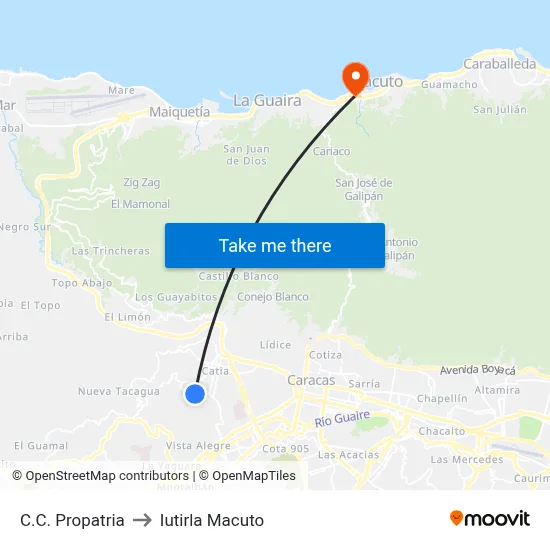 C.C. Propatria to Iutirla Macuto map