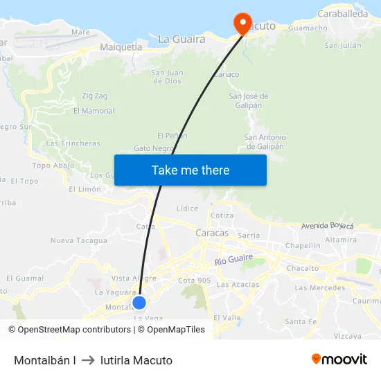 Montalbán I to Iutirla Macuto map