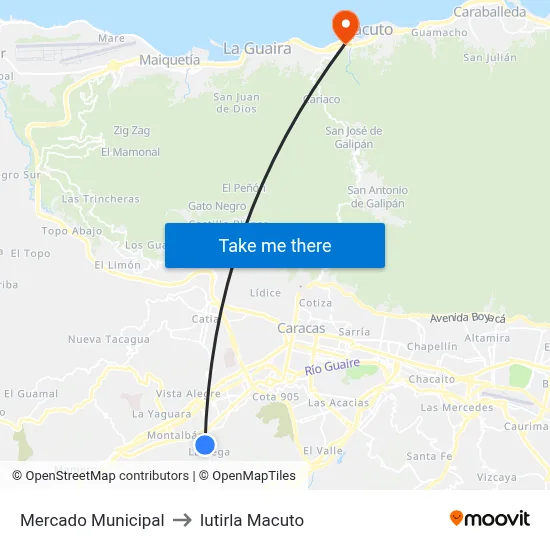 Mercado Municipal to Iutirla Macuto map