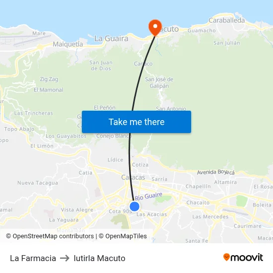 La Farmacia to Iutirla Macuto map