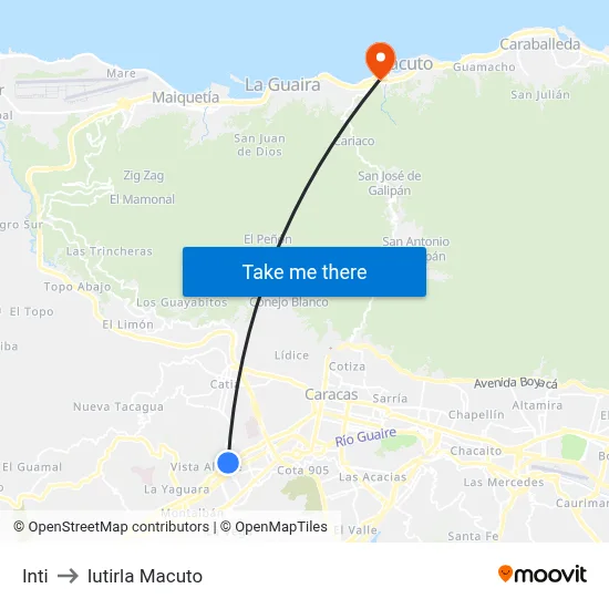 Inti to Iutirla Macuto map