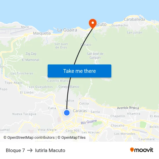 Bloque 7 to Iutirla Macuto map