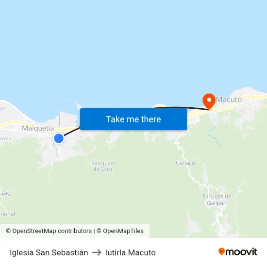 Iglesia San Sebastián to Iutirla Macuto map