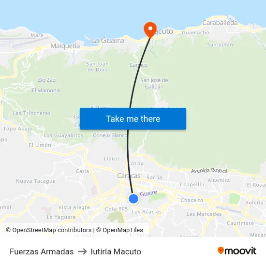 Fuerzas Armadas to Iutirla Macuto map