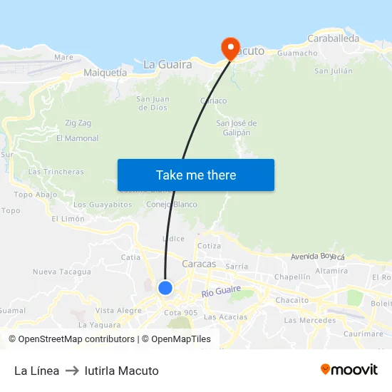 La Línea to Iutirla Macuto map