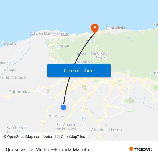 Queseras Del Medio to Iutirla Macuto map