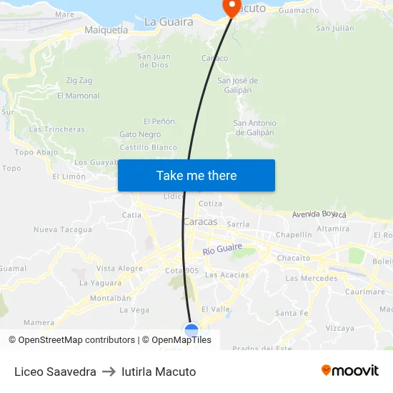Liceo Saavedra to Iutirla Macuto map