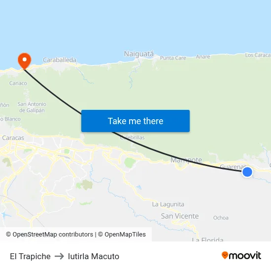 El Trapiche to Iutirla Macuto map