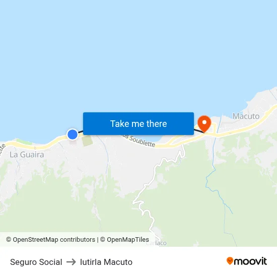 Seguro Social to Iutirla Macuto map