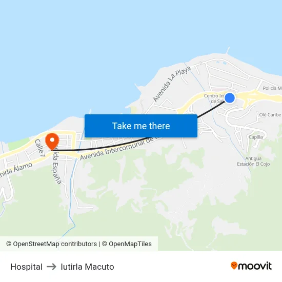 Hospital to Iutirla Macuto map