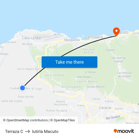 Terraza C to Iutirla Macuto map