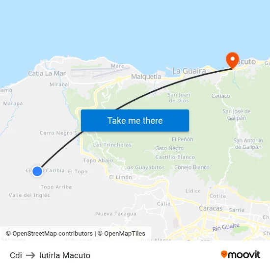 Cdi to Iutirla Macuto map