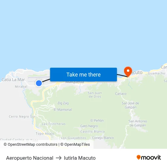 Aeropuerto Nacional to Iutirla Macuto map