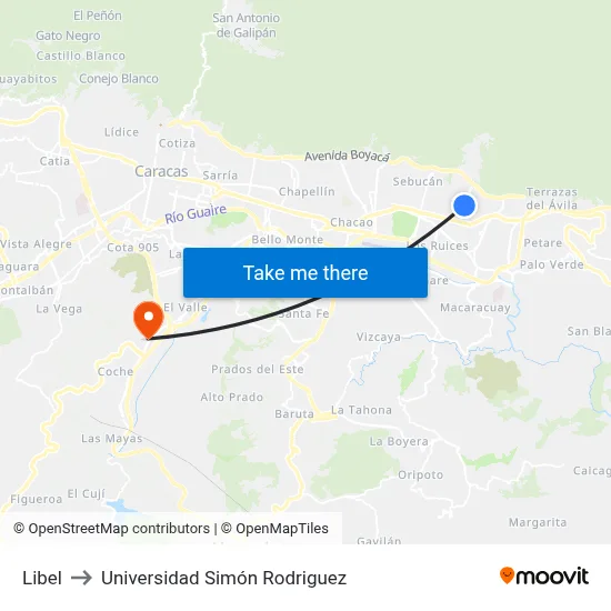 Libel to Universidad Simón Rodriguez map