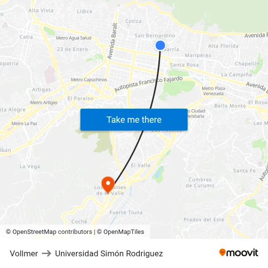 Vollmer to Universidad Simón Rodriguez map