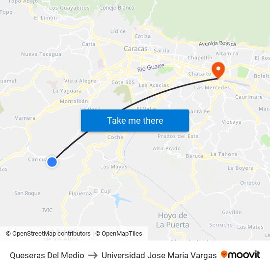 Queseras Del Medio to Universidad Jose Maria Vargas map