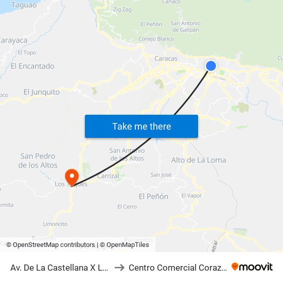 Av. De La Castellana X Los Granados to Centro Comercial Corazón de Jesus map