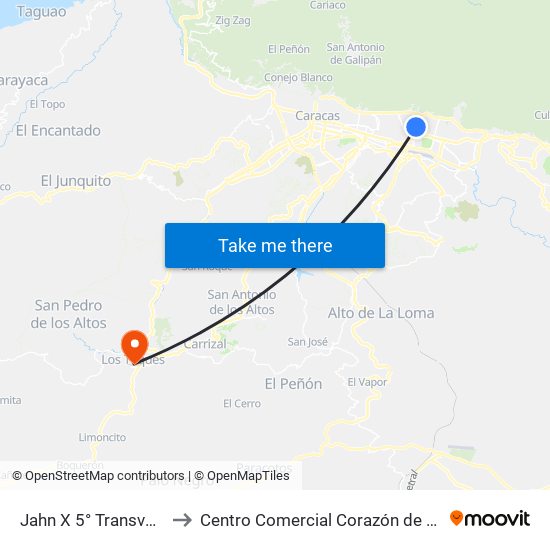 Jahn X 5° Transversal to Centro Comercial Corazón de Jesus map