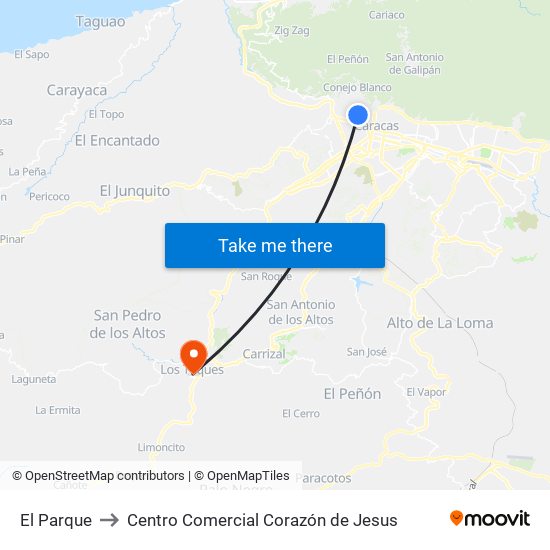 El Parque to Centro Comercial Corazón de Jesus map