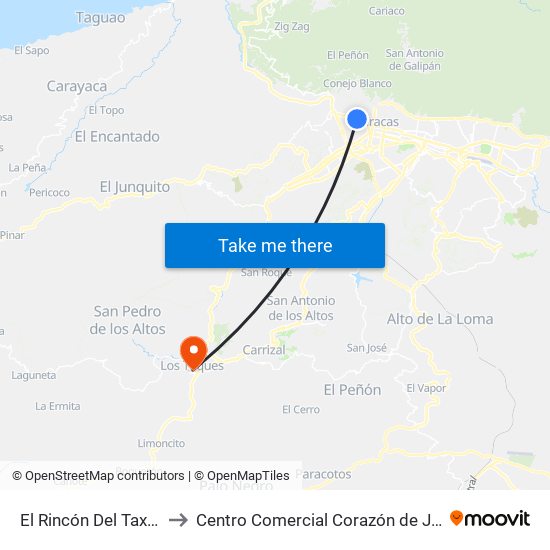 El Rincón Del Taxista to Centro Comercial Corazón de Jesus map