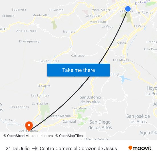 21 De Julio to Centro Comercial Corazón de Jesus map