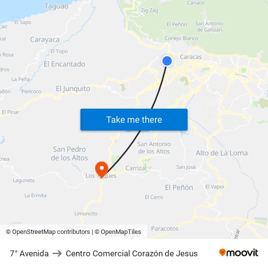 7° Avenida to Centro Comercial Corazón de Jesus map