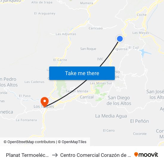 Planat Termoeléctrica to Centro Comercial Corazón de Jesus map