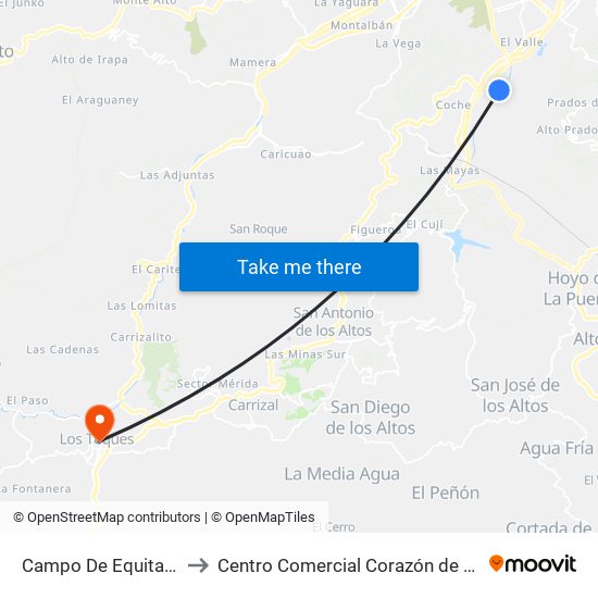 Campo De Equitación to Centro Comercial Corazón de Jesus map