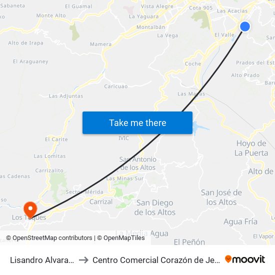 Lisandro Alvarado to Centro Comercial Corazón de Jesus map