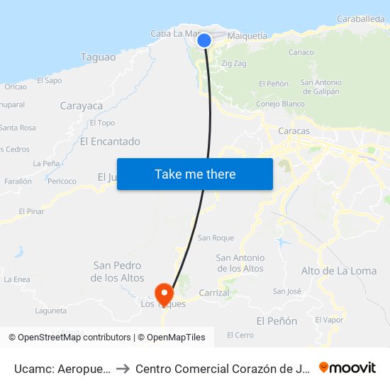 Ucamc: Aeropuerto to Centro Comercial Corazón de Jesus map