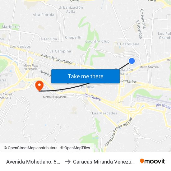 Avenida Mohedano, 508 to Caracas Miranda Venezuela map