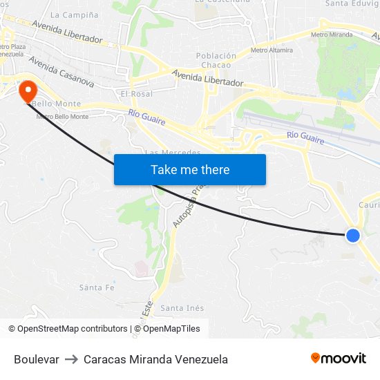 Boulevar to Caracas Miranda Venezuela map